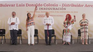 Inauguración de obra de la Avenida Colosio y Distribuidor Aeropuerto Cancún, desde Quintana Roo