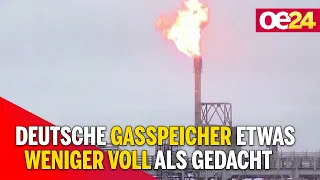 Deutsche Gasspeicher etwas weniger voll als Gedacht