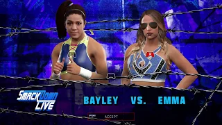 WWE 2K17 Universe Mode Bayley vs. Emma SmackDown Live