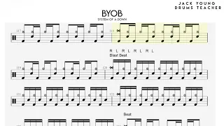 How To Play B Y O B On Drums!