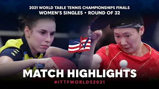 Linda Bergstrom vs Wang Manyu | 2021 World Table Tennis Championships Finals | WS | R32