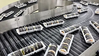 The world was amazed! Frozen kimbap mass production process - Korean kimbap factory / 냉동 김밥 만드는 과정