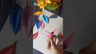 Diy Paper Feathers #shorts #diyfeathers #papercraft #paperfeathers #easycraft