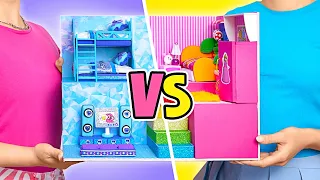 Building Princess Peach Vs. Queen Elsa Bedroom 👑 Awesome DIY Miniature House