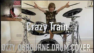 Crazy Train by Ozzy Osbourne drum cover - Age 10