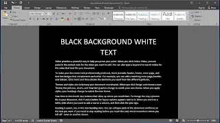 How to make word black background white text