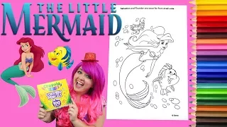 Coloring Ariel The Little Mermaid Disney Coloring Book Page Colored Pencil | KiMMi THE CLOWN
