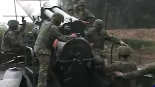 M1 240mm heavy artillery firing drill