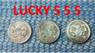 👀🔥Look at these coins💰, 🍀Lucky 555 Australian 5 Cents, rare 1996, low mintage 2019 & 2021