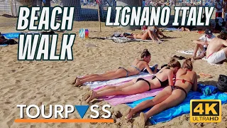 Summer Beach Walk in 4K - Lignano Sabbiadoro (Italy) - UHD Travel and Treadmill Walking Tour Video