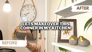 Mini Kitchen Makeover | On a Budget | Shelf Look for Less!!!! | It's Jess