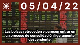 Las bolsas retroceden y parecen entrar en un proceso de consolidación ligeramente descendente.