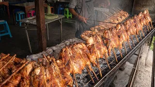 amazing! Crispy on the outside! How to Grill Tender Chicken Inside - Thai Street Food