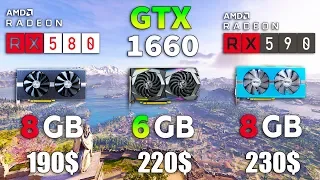 GTX 1660 vs RX 580 vs RX 590 Test in 8 Games