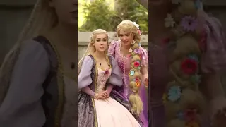 Us? Princesses??" Barbie and Disney Rapunzel cosplay feat. @halcybella #viral shirts