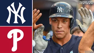 New York Yankees @ Philadelphia Phillies | Yankees Spring Training Highlights | 3/25/21