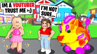 She Said She Was A FAMOUS YOUTUBER To *SCAM* Our Mega Neon Guardian Lion! (Roblox Adopt Me)