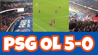 PSG OL 5-0 ambiance de folie au parc des princes à Paris