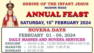 English Mass & Novena  || Day_3 || 03 February 2024 || Infant Jesus Shrine Nashik || 6am ||