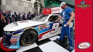 Dale Jr. congratulates Byron in Victory Lane