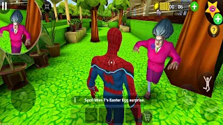 Play as Spiderman and Troll Miss T New Update Scary Teacher 3D Gameplat