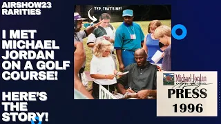 AirShow23 RARITIES: Michael Jordan 1996 Celebrity Golf Classic Used Range Ball and Auto Press Pass