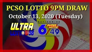 PCSO Lotto Results 9PM DRAWS October 13, 2020  6/58 6/49 6/42 3D 2D Lotto | INFO PHIL