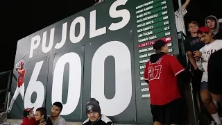 Albert Pujols hitting his 600th home run at Angel Stadium!