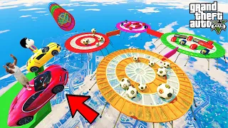 FRANKLIN TRIED IMPOSSIBLE TARGET POINT RAMP JUMP PARKOUR CHALLENGE IN GTA 5 | SHINCHAN and CHOP