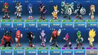 Sonic Forces Speed Battle - All Levels 1 to 16 Characters Battle - Zavok & Espio Upgraded 110k Gold