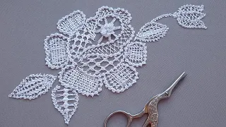 Lace rose || Romanian lace stitches || White work