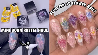 Mini BORN PRETTY Haul | Sculpted 3D Flower Nails | Solid Nail Carving Gel | BP Jelly Nude Polish
