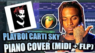 Playboi Carti - Sky (MIDI + FLP) (FL Studio Piano Tutorial / Cover)