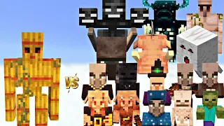 Actually starting minecraft all mobs vs hay bale golem fight #minecraft #viral #trending