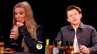 Tasting Hot Spicy Wings | Millie Bobby Brown & Tom Holland