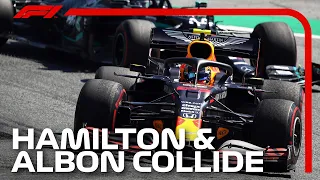 Lewis Hamilton and Alex Albon Crash | 2020 Austrian Grand Prix