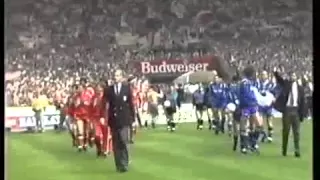 LIVERPOOL FC AND WIMBLEDON FC EMERGE FROM TUNNEL   FA CUP FINAL 1988