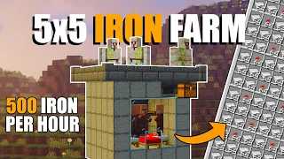 Minecraft EASIEST Iron Farm | 500 Iron Per Hour | 1.19/1.20