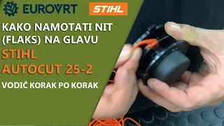 Stihl Autocut 25-2 Namatanje niti/flaksa/silka/najlona poluatomatske glave - Korak po korak