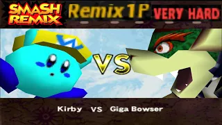 Smash Remix - Classic Mode Remix 1P Gameplay with Kirby w/ Wario Hat (VERY HARD)