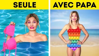 Problèmes DINGUES de filles à la plage - Seule VS avec PAPA|PAPA déteste mon CRUSH par La La L'r