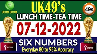 Uk49s Lunchtime Teatime Lotto Prediction 7/12/2022 UK49s Today Prediction Bonus ball Double Singles