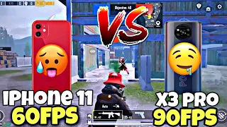 😱OMG iPhone 11 VS POCO X3Pro🥵 PUBG TEST IOS 60FPS 😍VS Android 90FPS TDM TEST PUBG Mobile