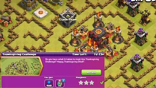 Thanksgiving challenge easy 3 star //Clash of clans