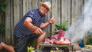 An ARGENTINE ASADO with URUGUAYO WINE and PERUVIAN CAUSA!