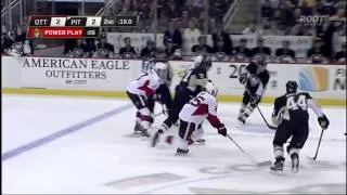 Matt Cooke skate to Erik Karlsson's leg Feb 13 2013 Ottawa Senators vs Pittsburgh Penguins NHL