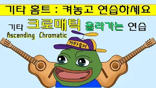 [기타 홈트] 켜놓고 연습하세요. 기타 크로매틱 기초 1 - 올라가기. (Ascending  Chromatic)