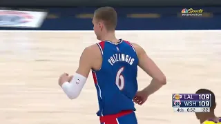 LeBron James gets dunked on by Kristaps Porzingis