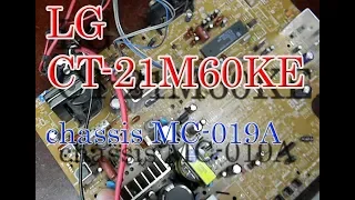 LG CT 21M60KE chassis MC 019A, непропай на плате.