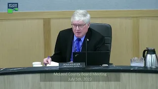 McLeod County Board Meeting July 5th, 2022